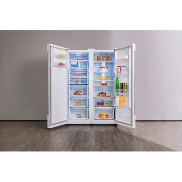 یخچال و فریزر دوقلو 17 فوت دیپوینت مدل MAX-D، دارای نمایشگر و بدون برفک، با ارتفاع 180، پهنای 60 و عمق 63 سانتی_متر، میزان مصرف انرژی A+، دارای 5 طبقه در یخچال و 5 کشو در فریزر، لزوم اتصال به شیر آب دارد 5