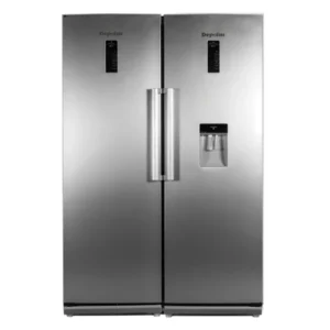 یخچال و فریزر دوقلو 40 فوت دیپوینت مدل D5i، دارای نمایشگر و بدون برفک، با ارتفاع 180، پهنای 60 و عمق 63 سانتی_متر، میزان مصرف انرژی A+، دارای 5 طبقه در یخچال و 6 کشو در فریزر، لزوم اتصال به شیر آب دارد، دارای سیستم نوفراست 5
